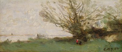 Winter Landscape Beside a Lake by Jean Baptiste Camille Corot