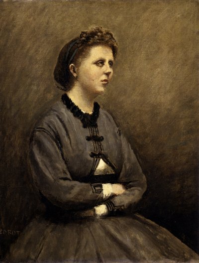 Woman in Grey by Jean Baptiste Camille Corot