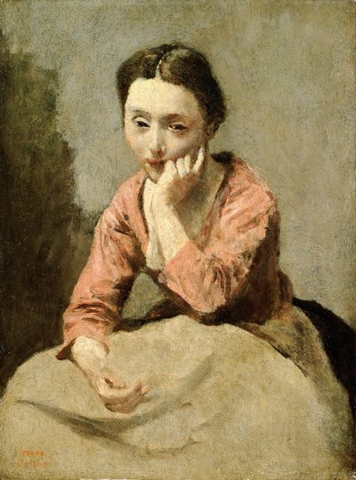 Woman in a Pink Blouse by Jean Baptiste Camille Corot