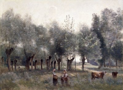 Women in a Field of Willows by Jean Baptiste Camille Corot