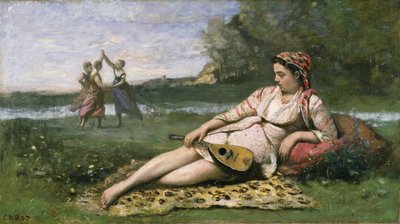 Young Women of Sparta (or Gypsy Reclining) c.1868-70 by Jean Baptiste Camille Corot