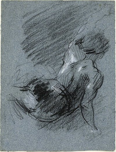 Back View of Seated Figure, Lifting Left Arm by Jean Baptiste Carpeaux
