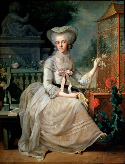 Young Lady at a Cage, 1784 by Jean Baptiste Charpentier the Elder