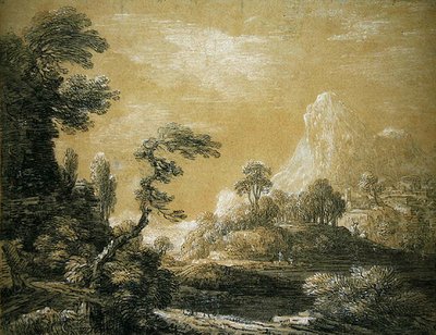 A Classical Landscape by Jean Baptiste Claude Chatelain