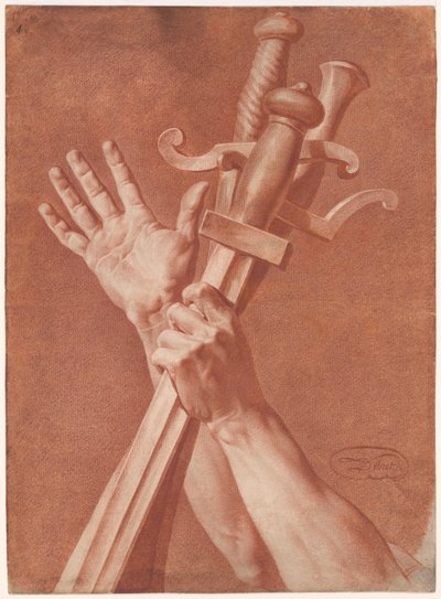 Hands of Horatius from The Oath of the Horatii by Jean Baptiste Debret