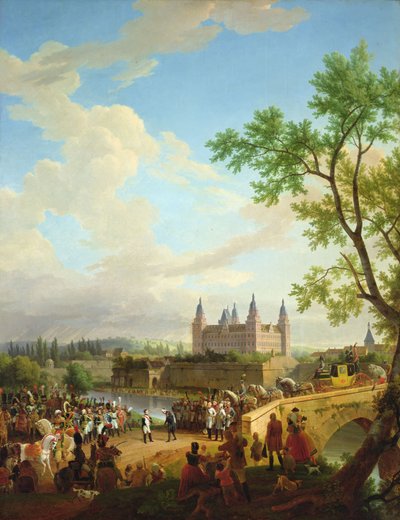 Napoleon and Baron von Dalberg, Aschaffenburg, 2 October 1806 by Jean Baptiste Debret