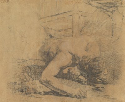 Man Reclining on the Ground and the Corner of a Bed by Jean Baptiste Deshays