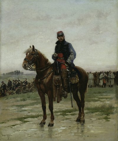 A Mounted Officer, 1877 by Jean Baptiste Edouard Detaille