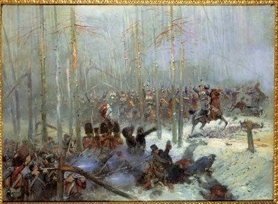 Campaign of Russia in 1812: Charge of the 7th battleship of Colonel Dubois at the Berezina by Jean Baptiste Edouard Detaille