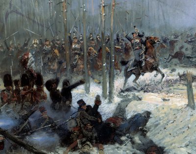 Russian Campaign in 1812: Charge of the 7th Battleship of Colonel Dubois at Berezina (detail) by Jean Baptiste Edouard Detaille