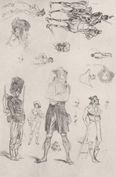 Sheet of Sketches, 1868 by Jean Baptiste Edouard Detaille