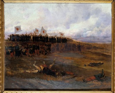 Siege of Paris 1870: The Brothers of the Schools of Christian Doctrine Head Towards the Battlefield by Jean Baptiste Edouard Detaille