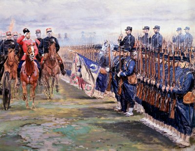 Tsar Nicolas Reviews the Troops with Felix Faure in Chalon-sur-Marne During His Visit in France, October 9th by Jean Baptiste Edouard Detaille