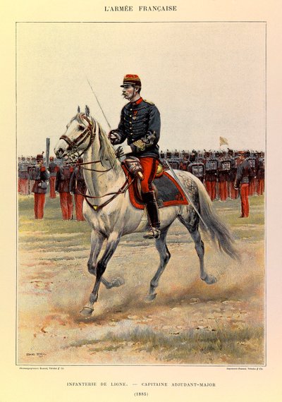 Types and Uniforms of the French Army by Captain Jules Richard, Illustrated by Edouard Detaille: Line Infantry: Captain Warrant Officer in 1885 by Jean Baptiste Edouard Detaille