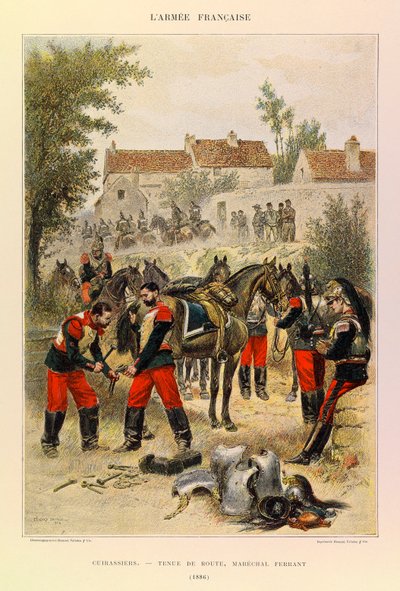 Types and Uniforms of the French Army: Cuirassiers; Road-handling; Marechal Ferrant in 1886 by Jean Baptiste Edouard Detaille