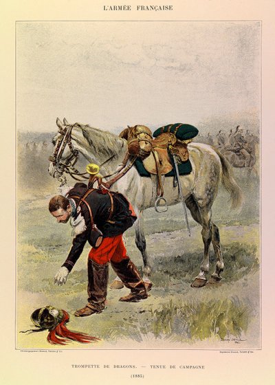 Trumpet of Dragons in Country Dress in 1885 by Jean Baptiste Edouard Detaille