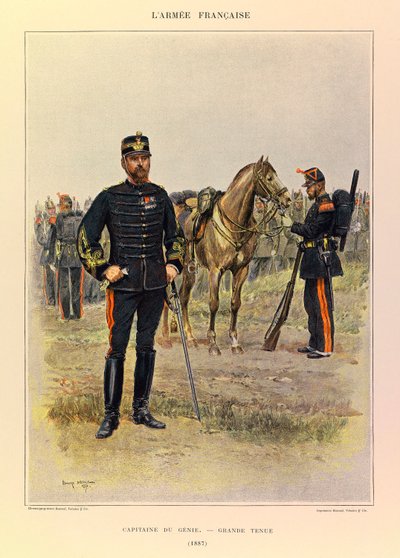 Captain of the Genie in great outfit in 1887 (Types and uniforms of the French Armee) by Jean Baptiste Edouard Detaille