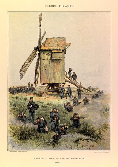 Types and Uniforms of the French Army by Captain Jules Richard, Illustrated by Edouard Detaille: Foot Chasseurs; The Great Manoeuvres in 1885 by Jean Baptiste Edouard Detaille