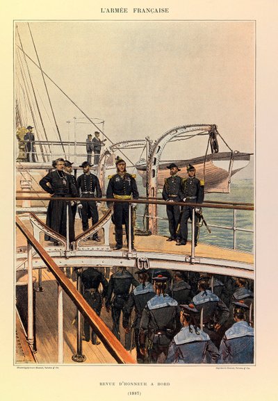 Types and uniforms of the French Army of Captain Jules Richard, illustrated by Edouard Detaille (1848-1912): Marine: Revue d