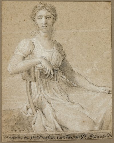 Sketch of the Portrait of Constance Pipelet (recto); Head of a Woman (verso) by Jean Baptiste Francois Desoria