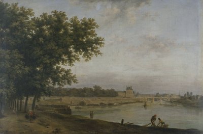 The Tuileries and the Pont Royal, seen from the Cours-la-Reine, in 1783 by Jean Baptiste Genillion