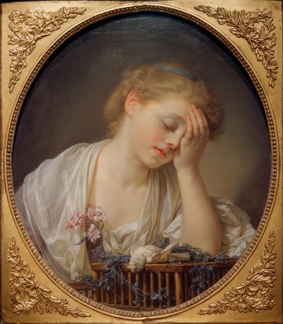 The Young Girl Mourning Her Dead Bird by Jean Baptiste Greuze