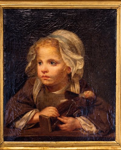 Girl with Capuchin by Jean Baptiste Greuze