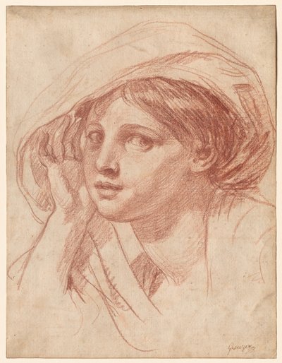 Head of a Young Woman, c. 1785 by Jean Baptiste Greuze