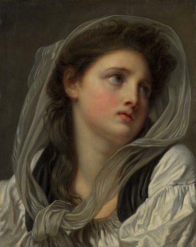 Head of a Young Woman by Jean Baptiste Greuze