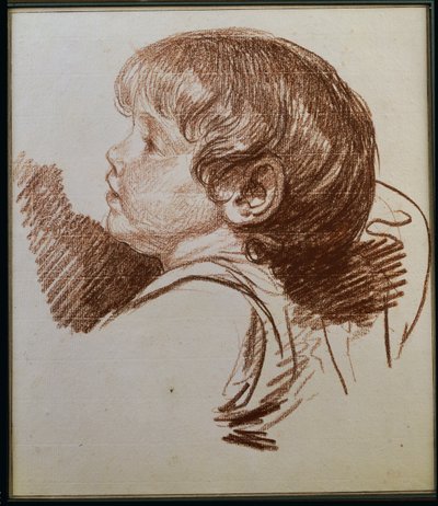 Head of a Boy in Profile to the Left by Jean Baptiste Greuze