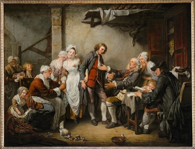 The Betrothal in the Village by Jean Baptiste Greuze