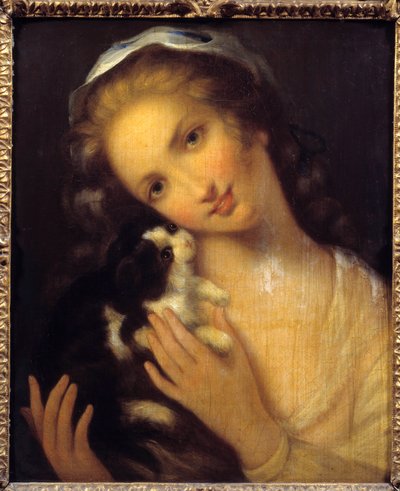 Simplicity: A Young Girl and Her Kiton by Jean Baptiste Greuze, 1759 by Jean Baptiste Greuze