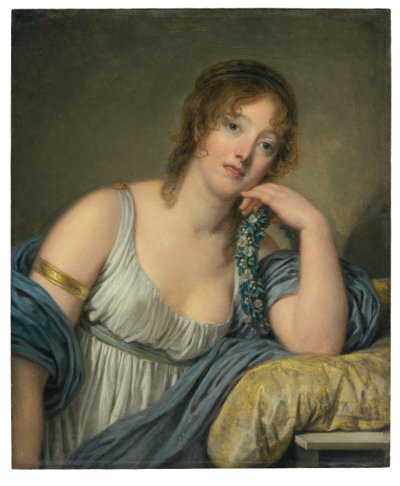 Portrait of Jeanne Philiberte Ledoux, half-length by Jean Baptiste Greuze