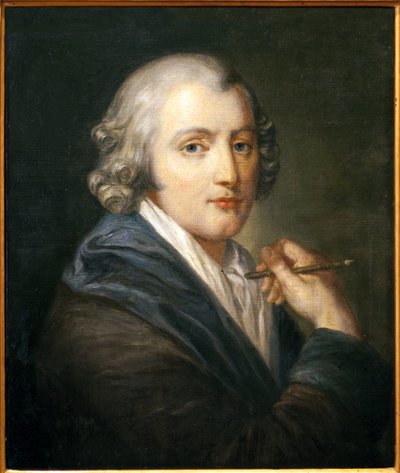 Self-portrait. Painting by Jean Baptiste Greuze (1725-1805), Oil on Canvas, circa 1755. French Art 18th Century. Hotel Dieu, Musee Greuze, Tournus. by Jean Baptiste Greuze