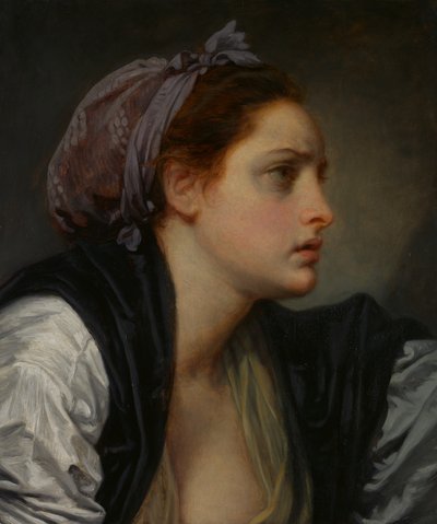 Study Head of a Woman by Jean Baptiste Greuze