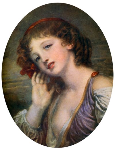 The Listening Girl, 18th century by Jean Baptiste Greuze