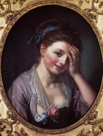 The Girl Has the Rose by Jean Baptiste Greuze