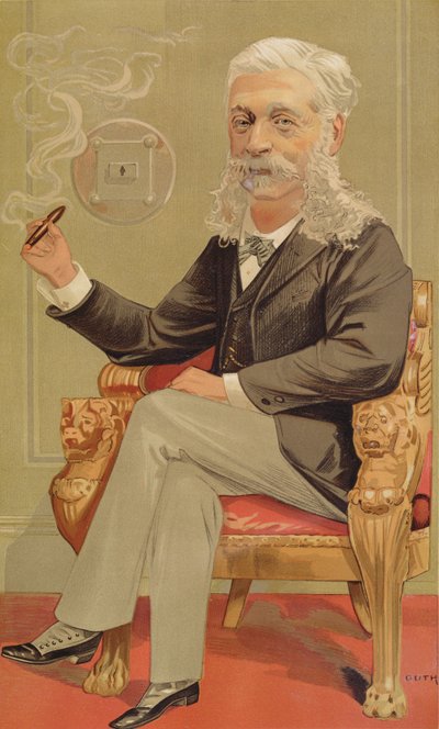 Baron Alphonse de Rothschild, Illustration from Vanity Fair by Jean Baptiste Guth