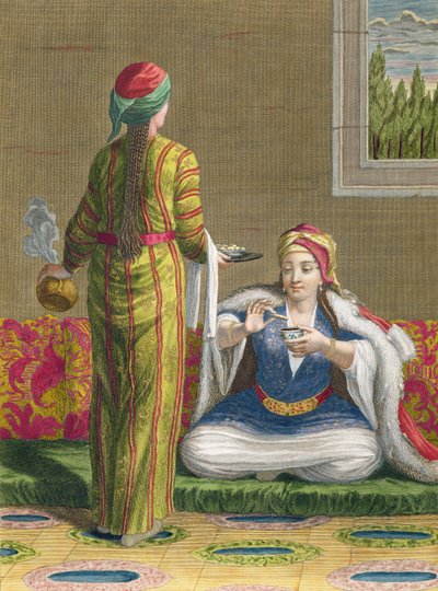 Turkish Girl, Having Coffee on the Sofa, 18th Century by Jean Baptiste Haussard