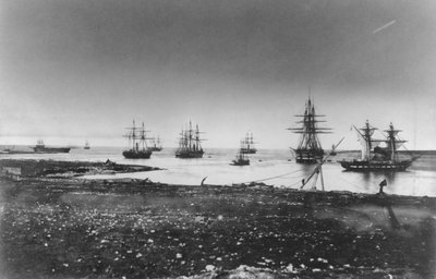 Crimean War, French Squadron, Entry into the Port, 1855 by Jean Baptiste Henri Durand Brager