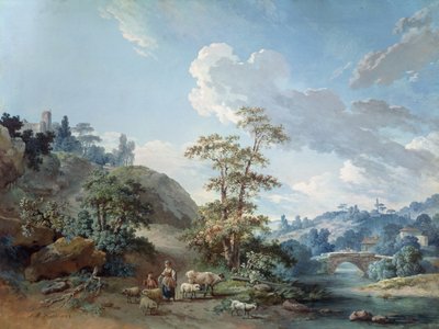 Bridge in a Valley, 1778 by Jean Baptiste Huet