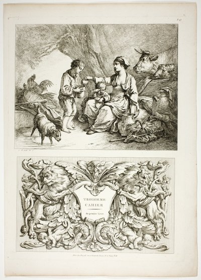 Plate Thirteen of 38 from Oeuvres de J. B. Huet by Jean Baptiste Huet