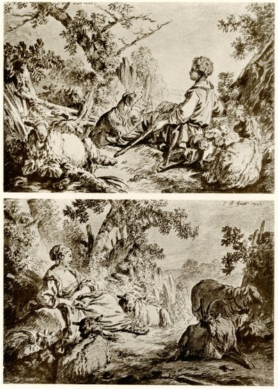 Shepherd and Shepherdess by Jean Baptiste Huet