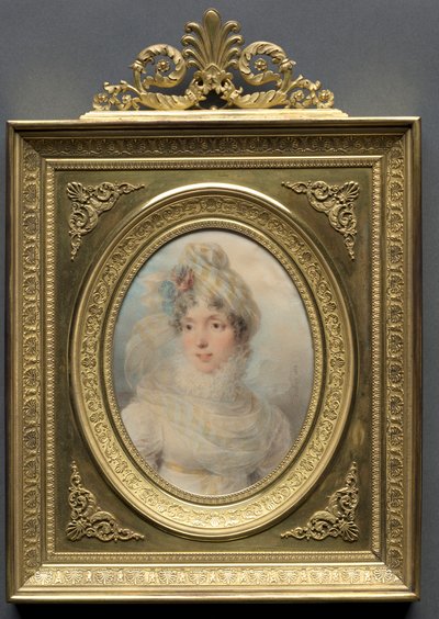 Portrait of a Woman in a White Dress by Jean Baptiste Isabey