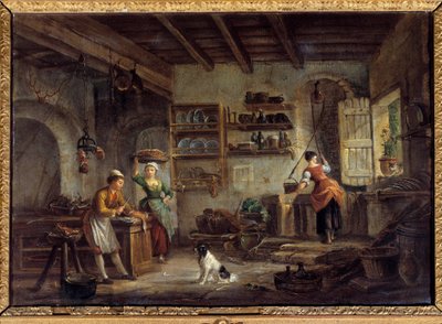 A Kitchen Interior by Jean Baptiste Lallemand