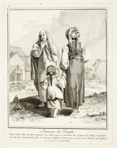 Women of the People, Plate Six from Divers Habillements des Peuples du Nord by Jean Baptiste Le Prince