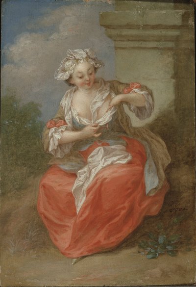 Young Girl Chasing Fleas, c.1750 by Jean Baptiste Lebel