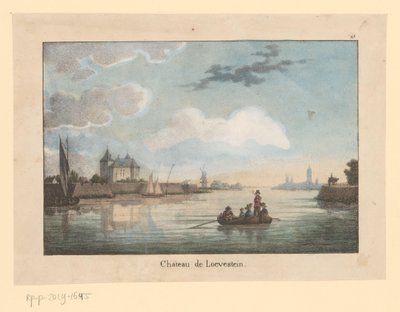 View of Loevestein Castle from the Waal by Jean Baptiste Madou (possibly)