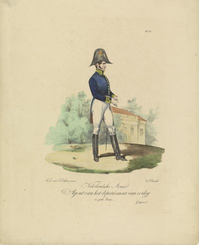 Agent of the Department of War, 1820-1825 (Military Costumes of the Kingdom of the Netherlands) by Jean Baptiste Madou