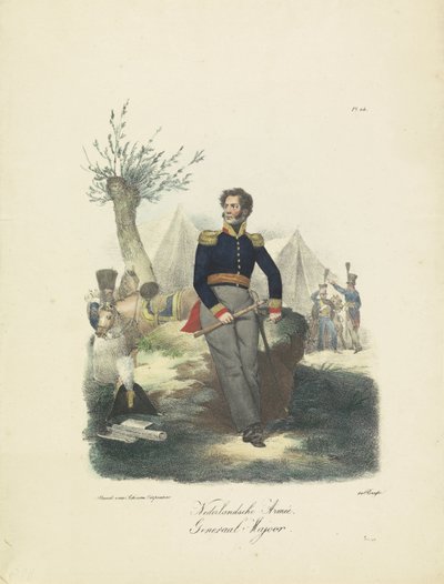 Major General, 1820-1825 (Dutch Army, Major General) (Military Costumes of the Kingdom of the Netherlands. Dedicated to His Excellency Willem van Bylandt) by Jean Baptiste Madou